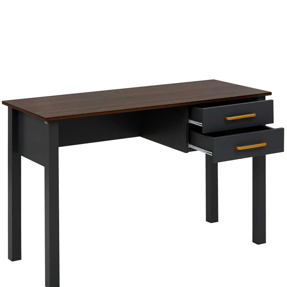 Landhaus Schreibtisch in Dunkelgrau - Mivaldana