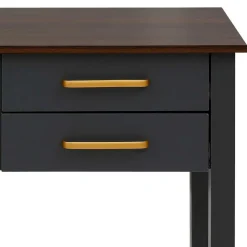 Landhaus Schreibtisch in Dunkelgrau - Mivaldana