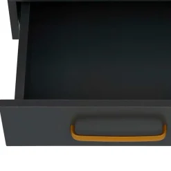 Landhaus Schreibtisch in Dunkelgrau - Mivaldana