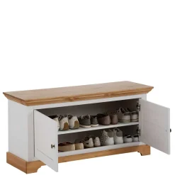 Landhaus Schuhbank in Weiß & Honig - Axdonira