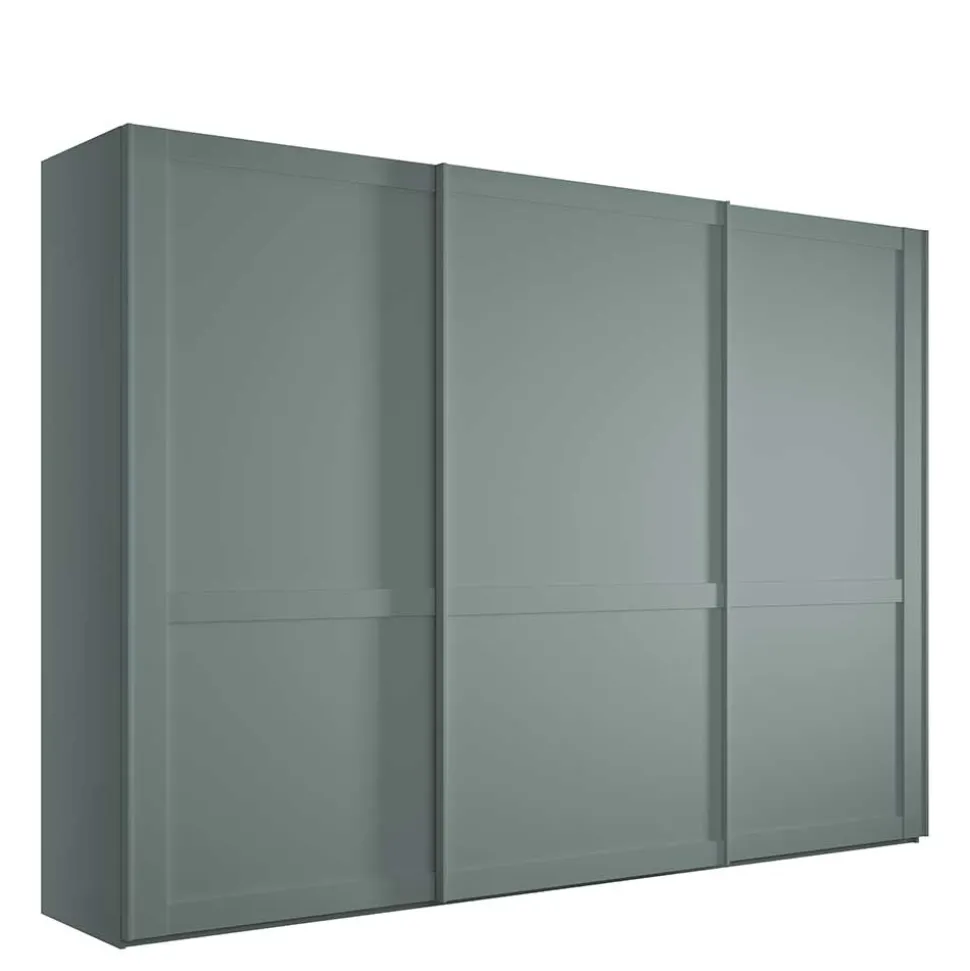 Landhaus Schwebetüren-Schrank in Graugrün - Rajavo
