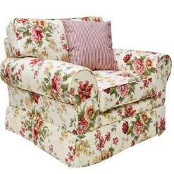 Landhaus Sessel mit Blumen Muster - Aurelius