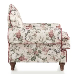 Landhaus Sessel und Hocker Set - Baonga (zweiteilig)