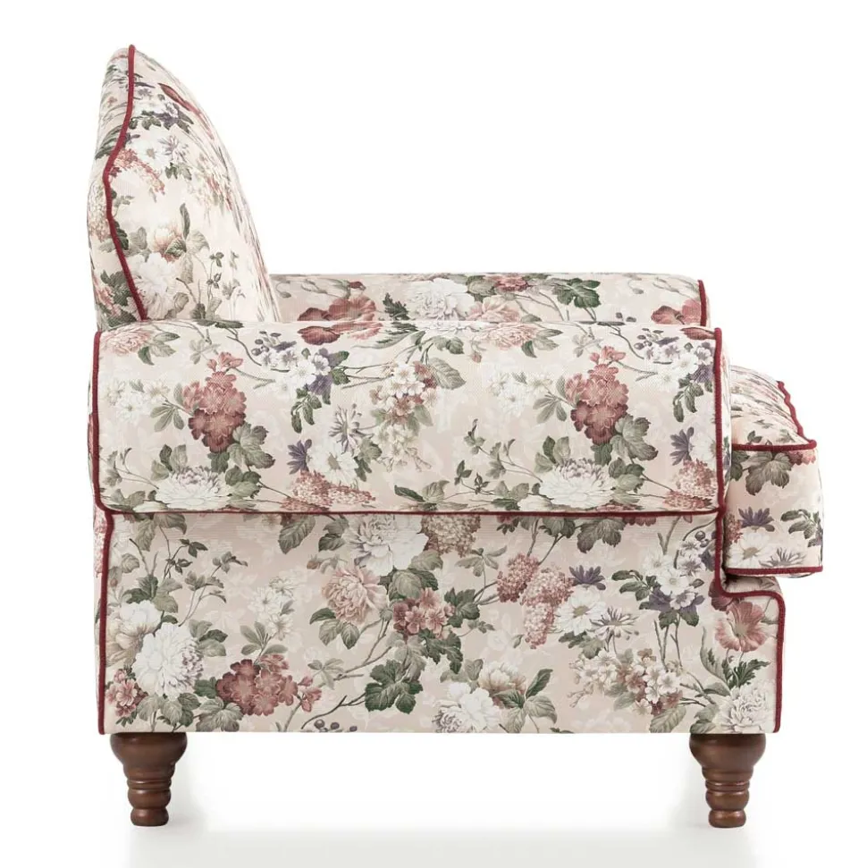 Landhaus Sessel und Hocker Set - Baonga (zweiteilig)