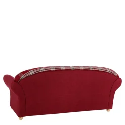Landhaus Sofa in Rot mit Karomuster - Lyatea