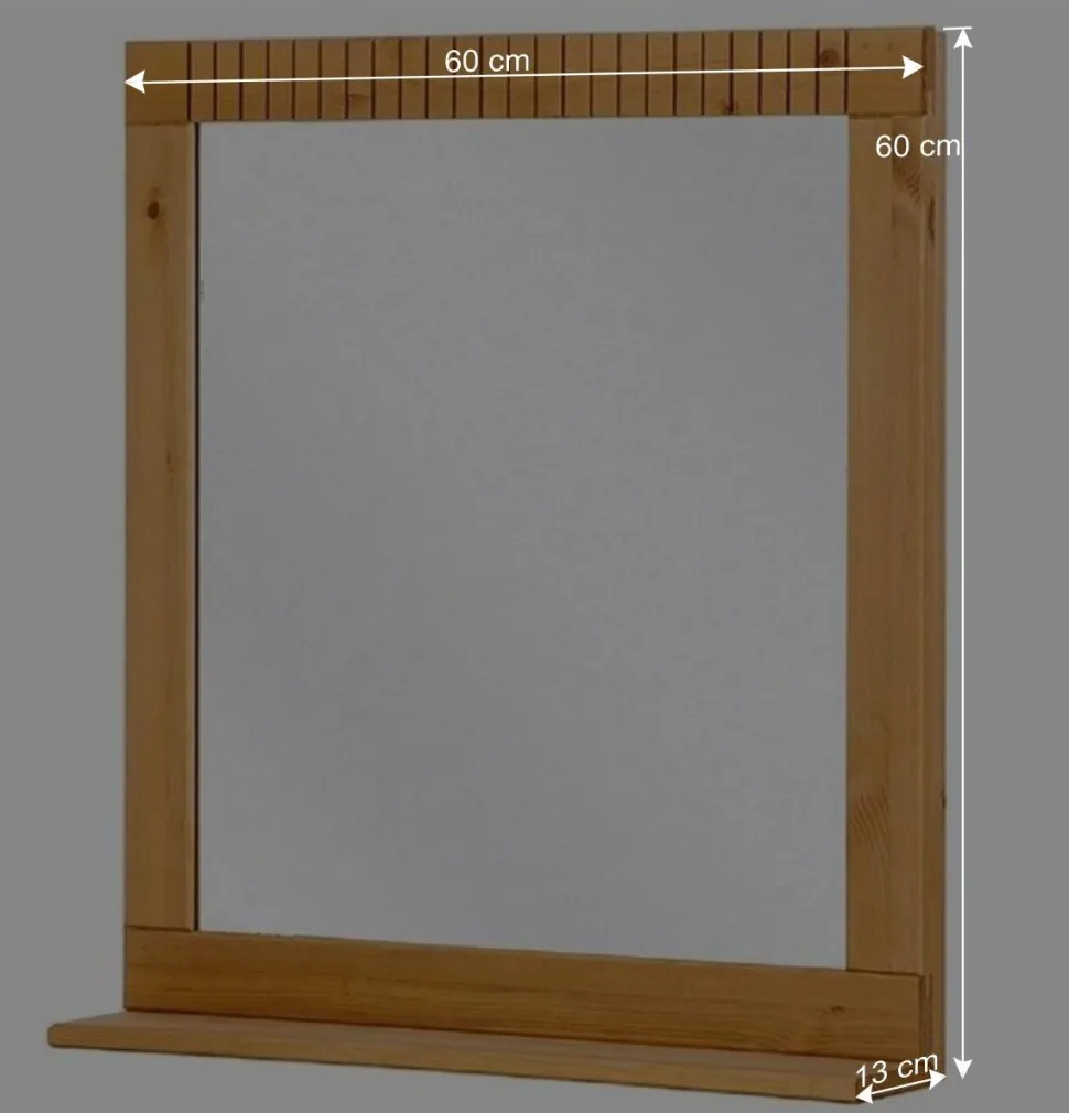 Landhaus Spiegel mit Ablage & Holzrahmen - Vlarenzo