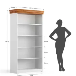 Landhaus Standregal in Weiß und Kiefer - Varicano