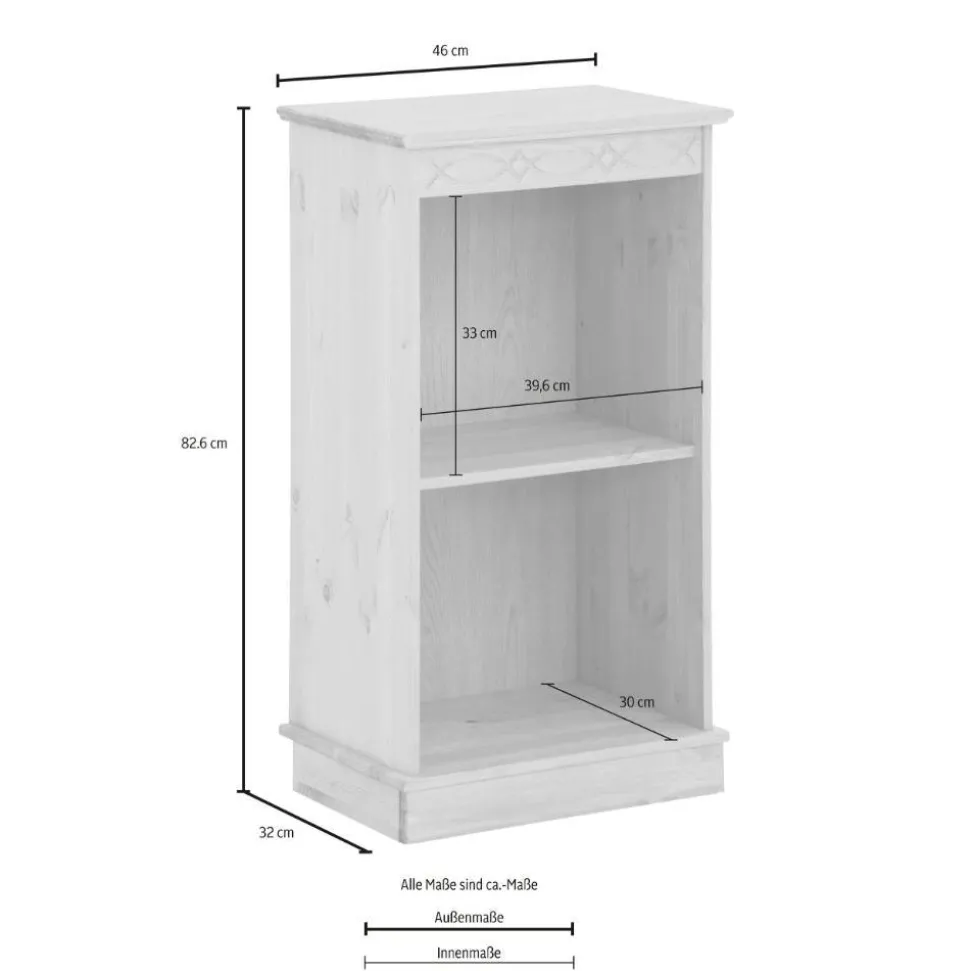 Landhaus Standregal mit zwei Fächern - Goro