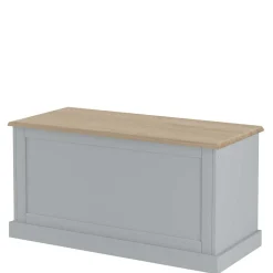 Landhaus Truhe in Grau mit Eiche - Rino