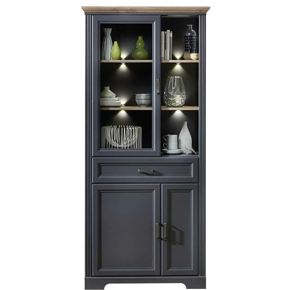 Landhaus TV Board & Vitrine Set - Thumbs (zweiteilig)