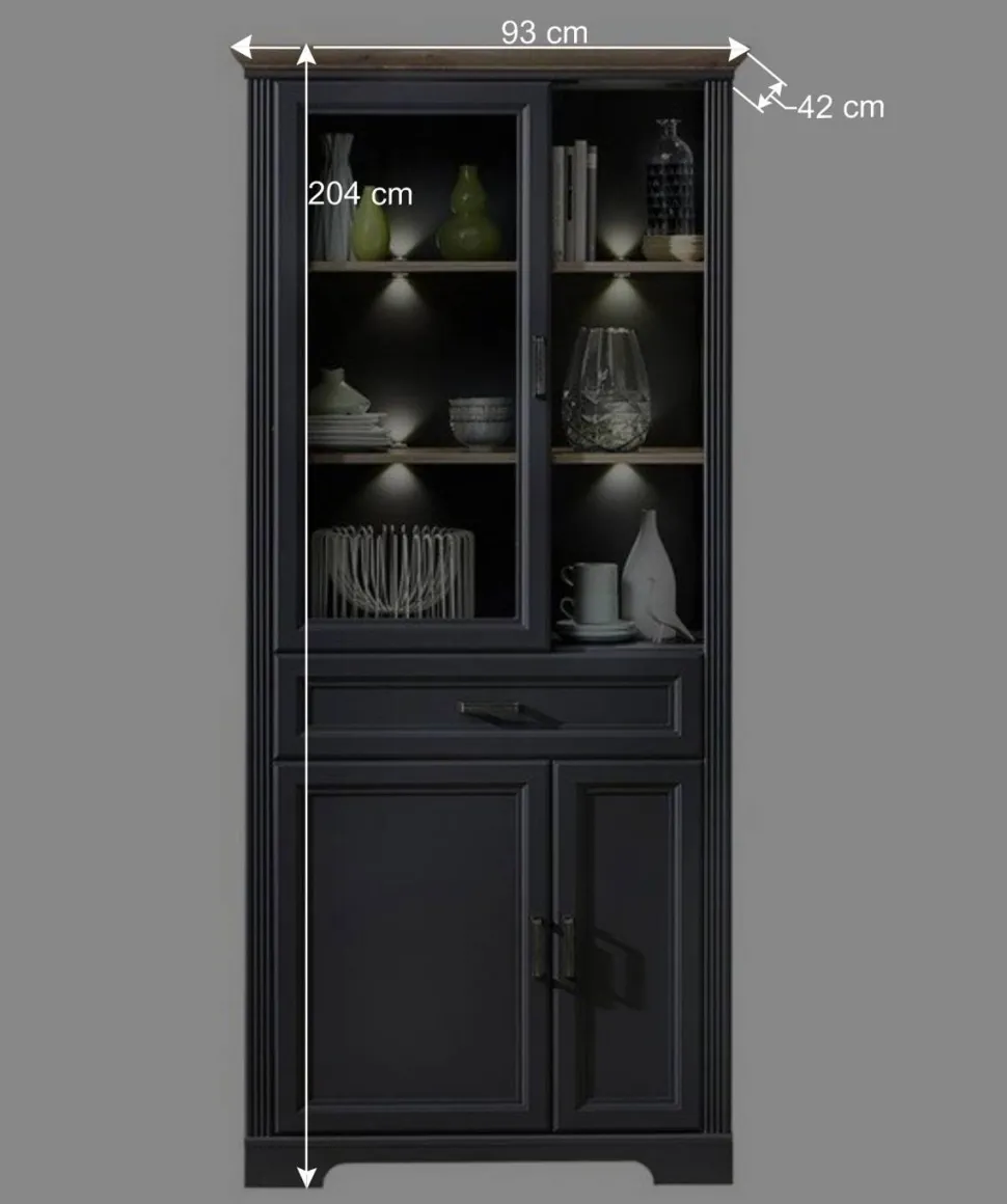 Landhaus TV Board & Vitrine Set - Thumbs (zweiteilig)