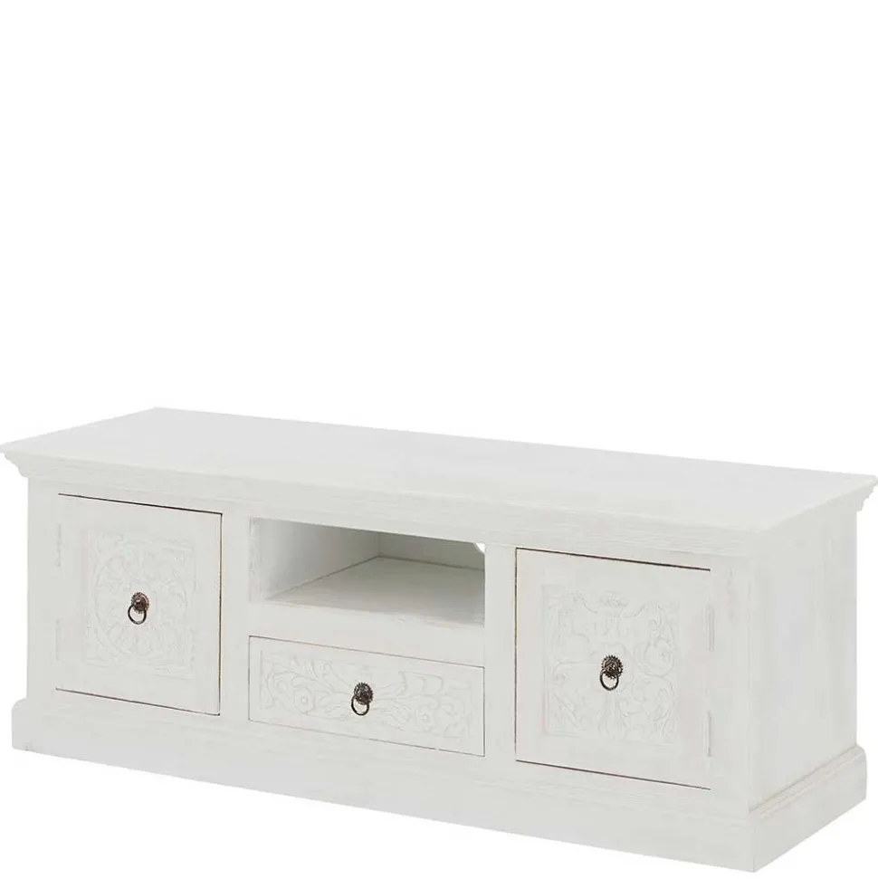 Landhaus TV Board in Weiß lackiert - Lucos