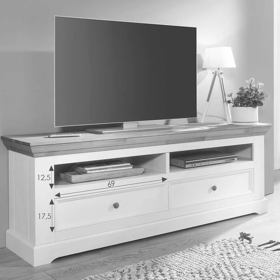 Landhaus TV Element in Grau - Ustricia