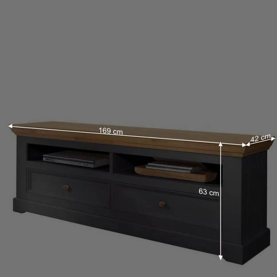 Landhaus TV Element in Grau - Ustricia