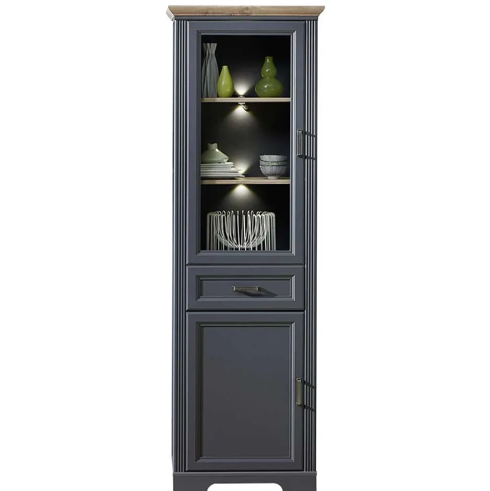 Landhaus TV Lowboard & Standvitrine - Thumbs (zweiteilig)