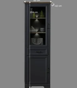 Landhaus TV Lowboard & Standvitrine - Thumbs (zweiteilig)