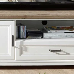 Landhaus TV Lowboard & Wandregal Set - Sinolita (zweiteilig)