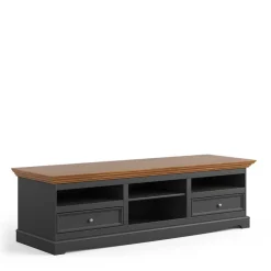 Landhaus TV Lowboard in Grau und Eiche - Witenga