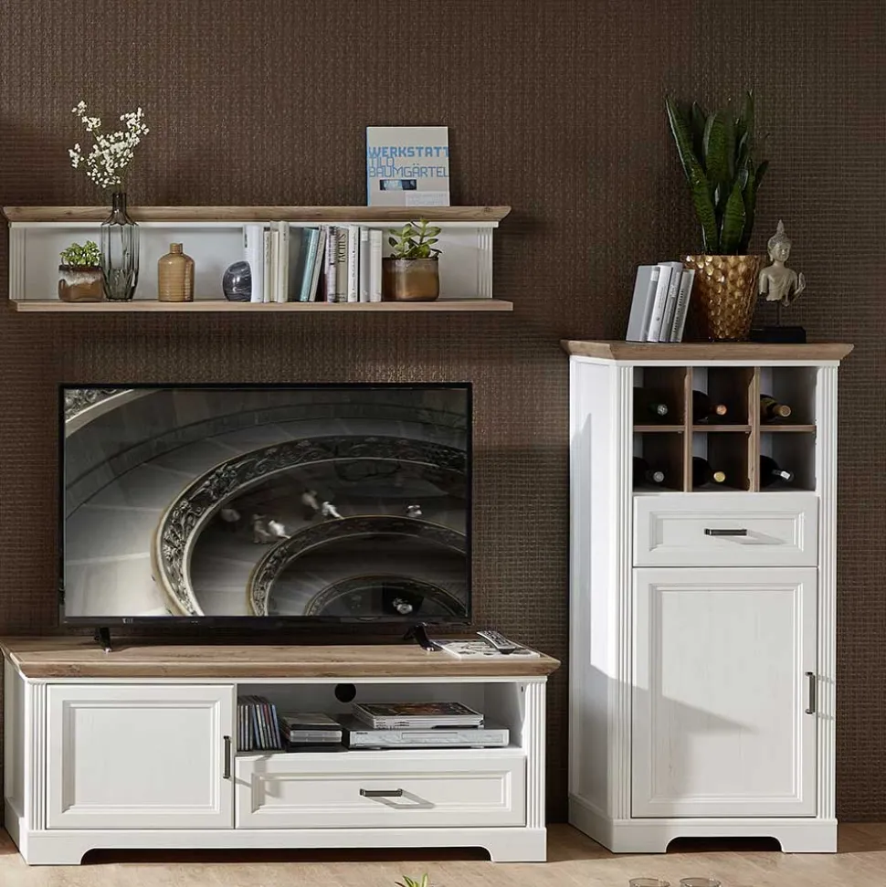Landhaus TV Wohnmöbel Kombi - Sinolita (dreiteilig)