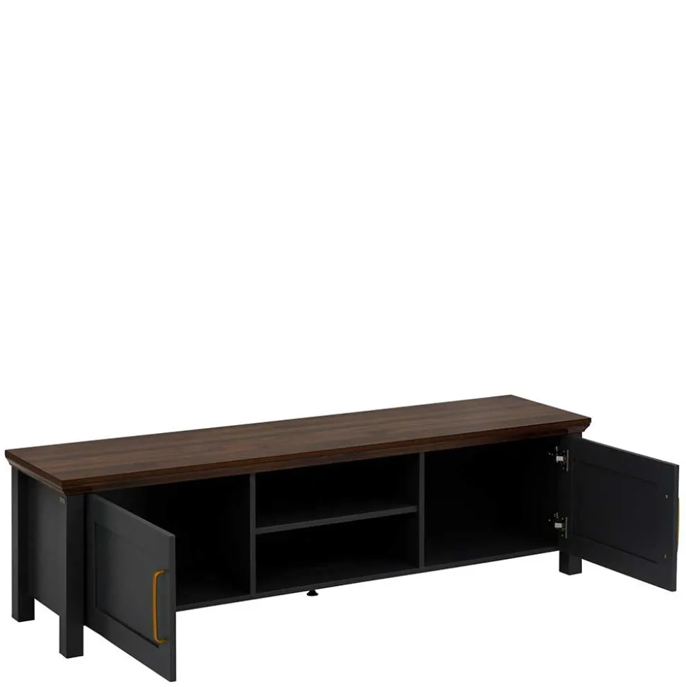 Landhaus TV-Board in Dunkelgrau - Mivaldana