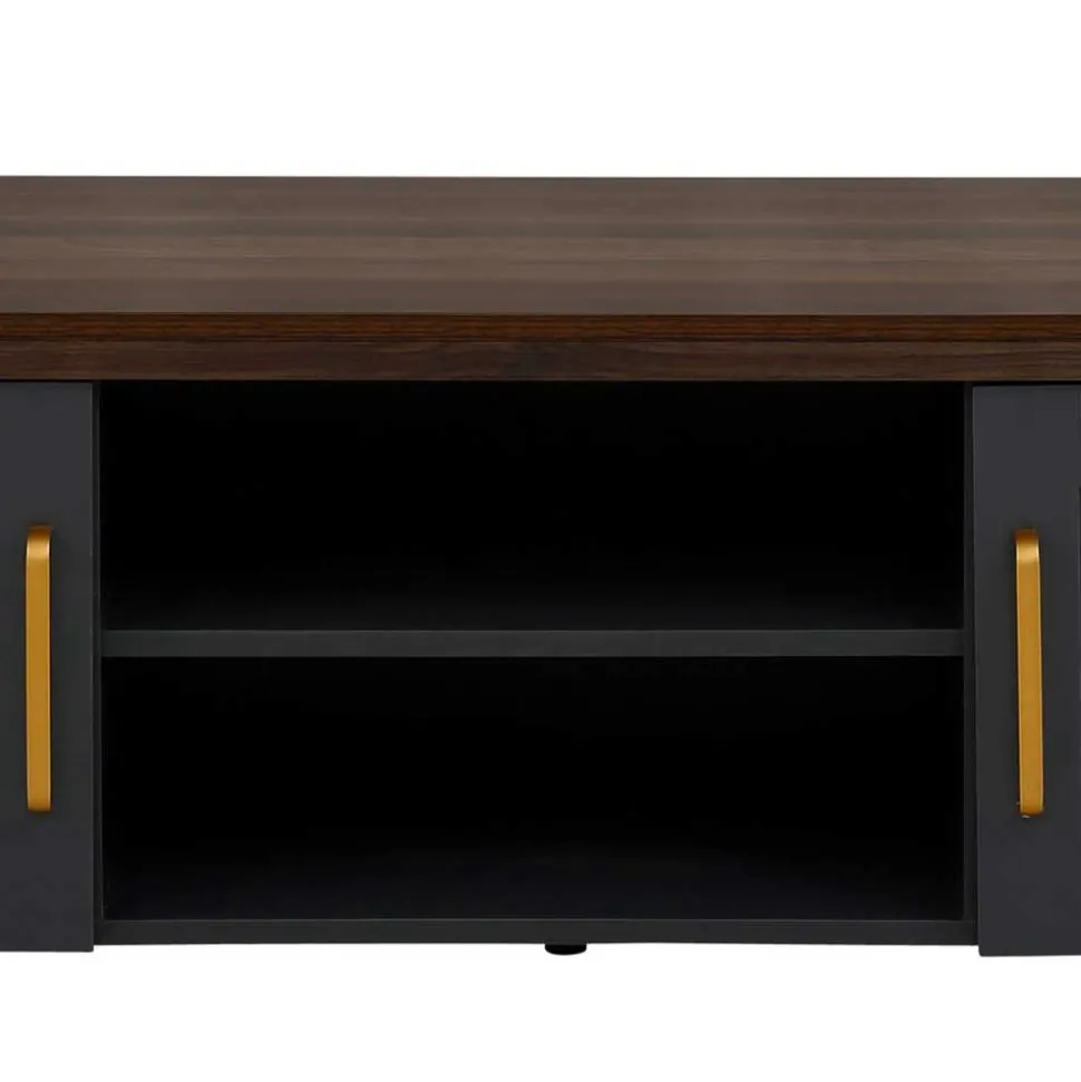 Landhaus TV-Board in Dunkelgrau - Mivaldana