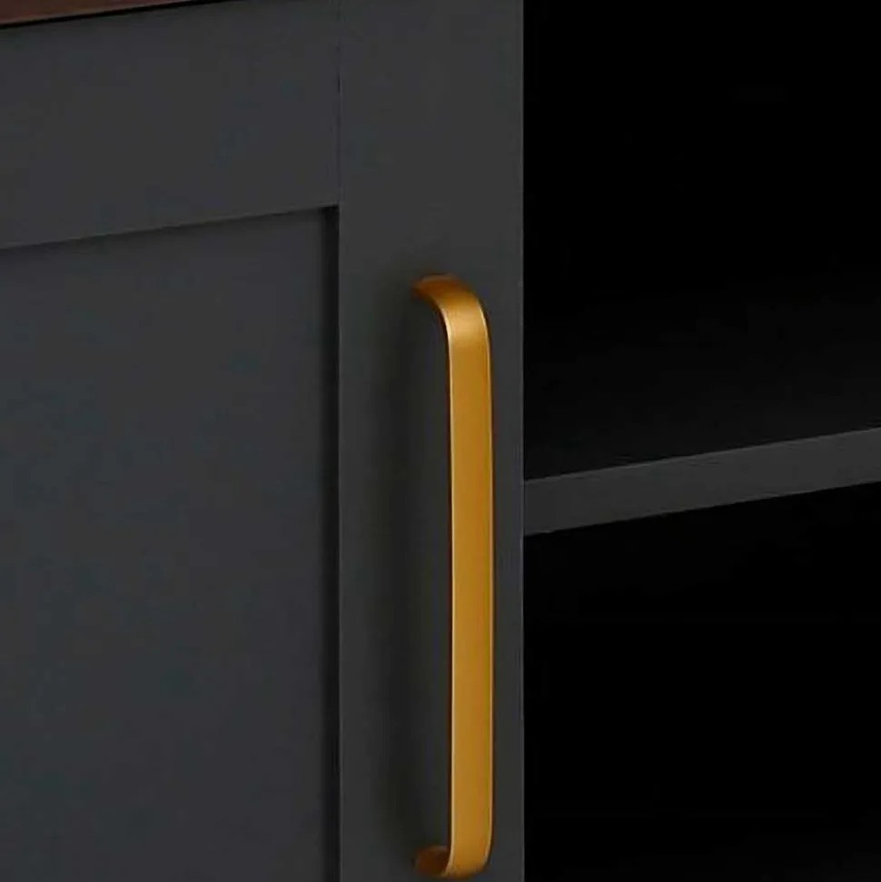 Landhaus TV-Board in Dunkelgrau - Mivaldana