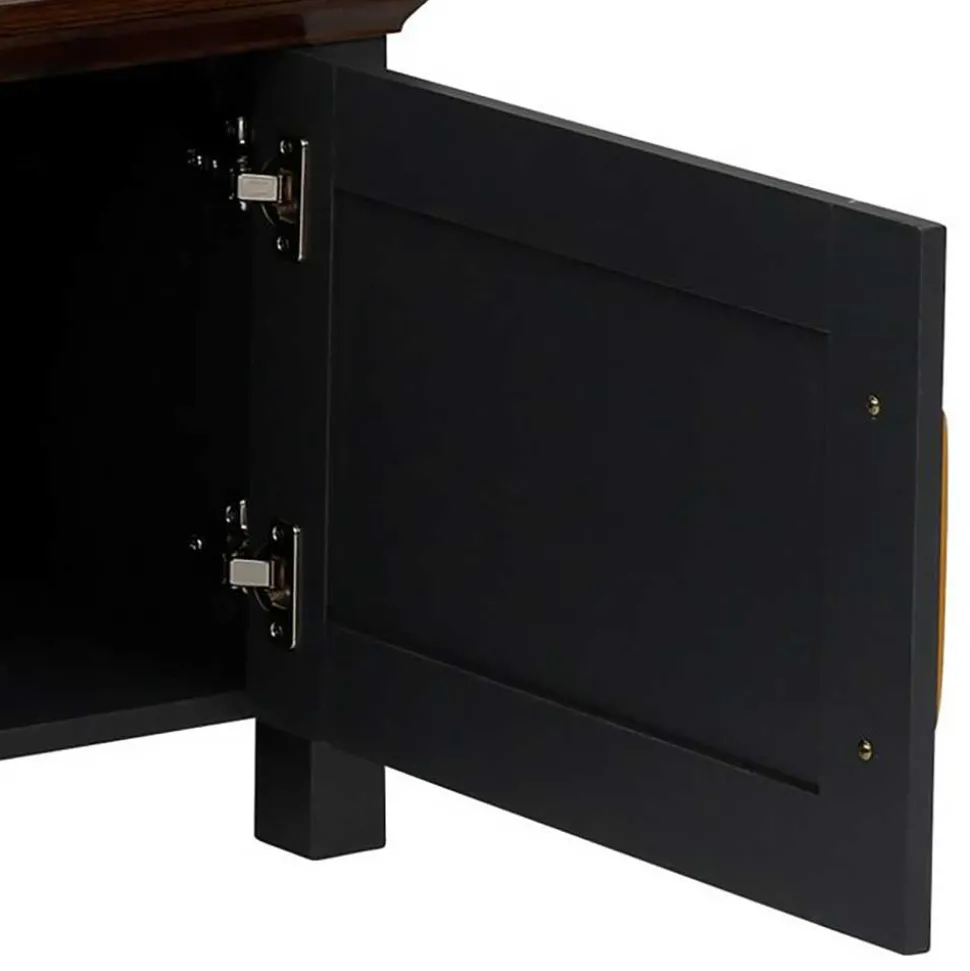 Landhaus TV-Board in Dunkelgrau - Mivaldana