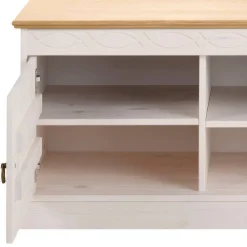 Landhaus TV-Board in Weiß und Kiefer Honig - Zentra