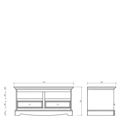 Landhaus TV-Board lackiert in Weiß - Indico
