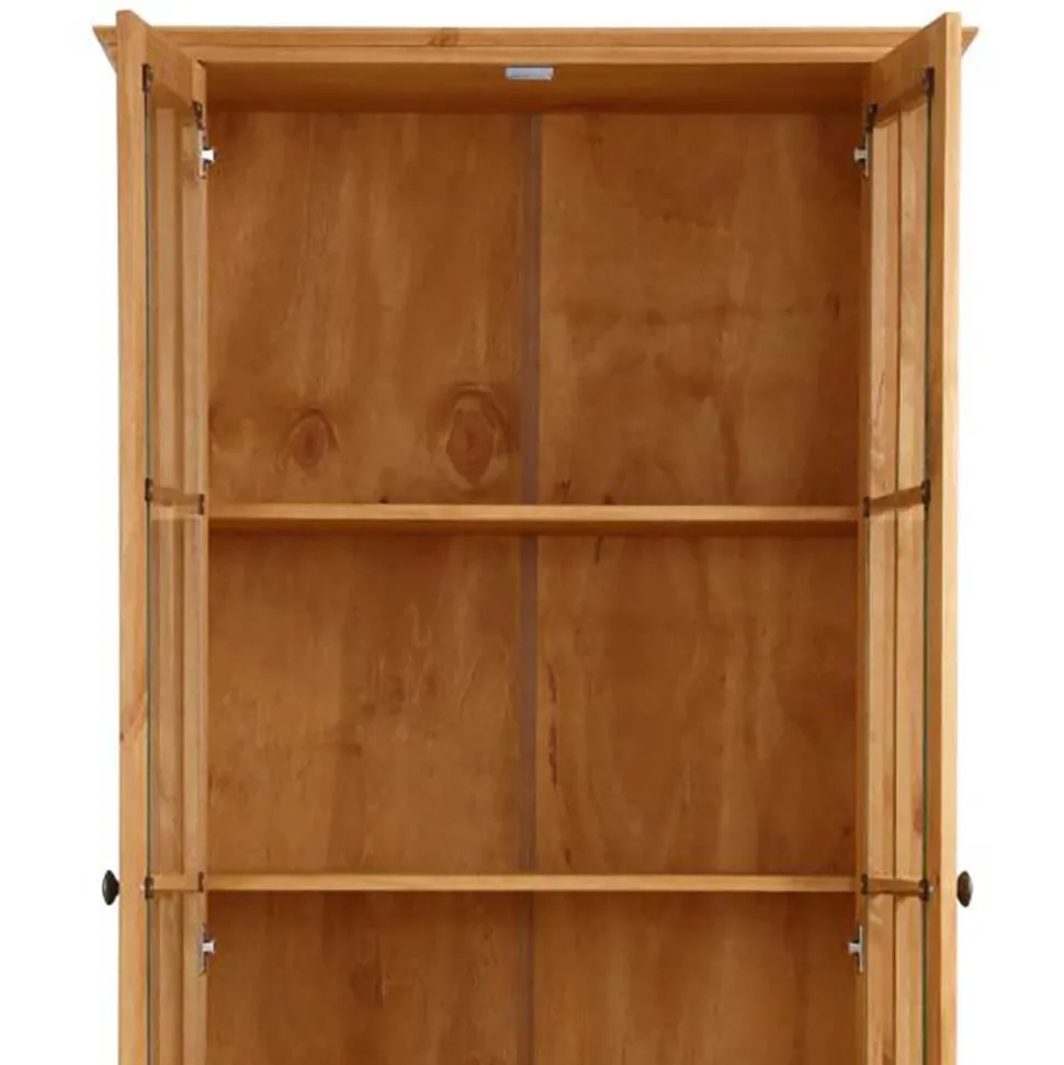 Landhaus Vitrine aus Kiefer Massivholz - Anyamie