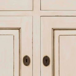 Landhaus Vitrine in Creme Weiß - Helsing