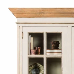 Landhaus Vitrine in Creme Weiß - Helsing