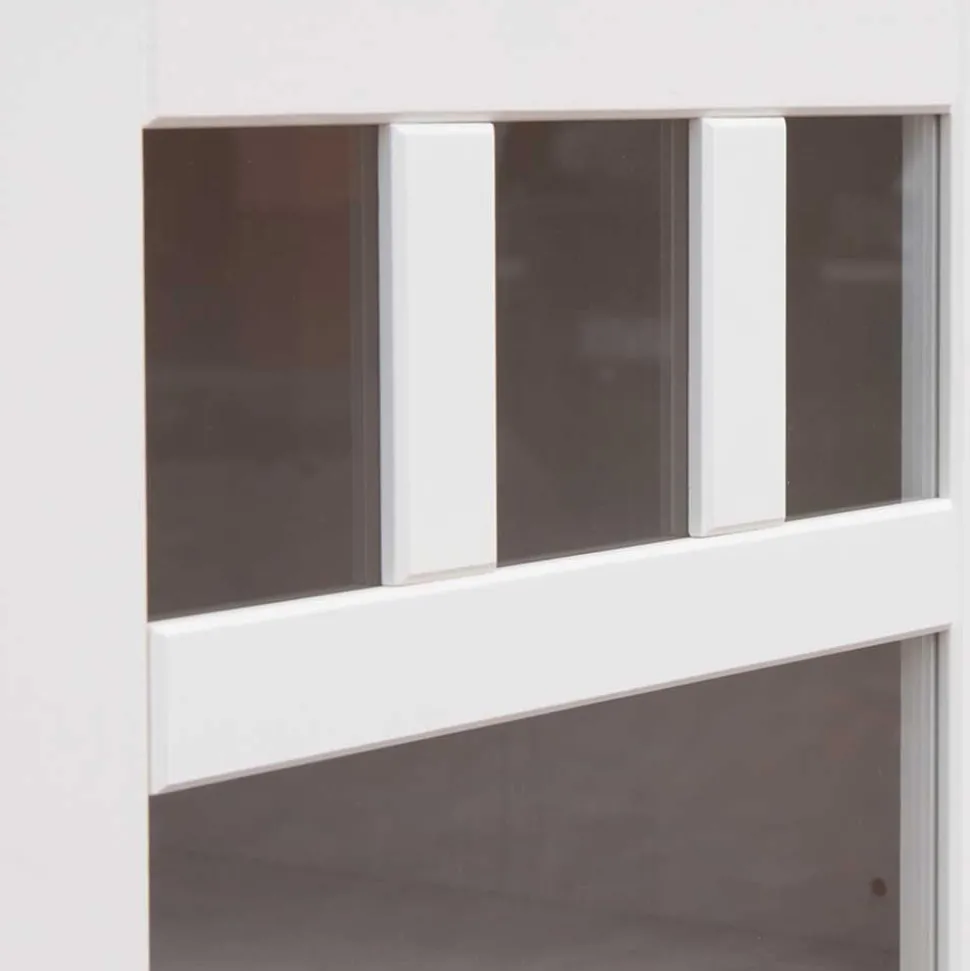 Landhaus Vitrine in Weiß lackiert - Indico