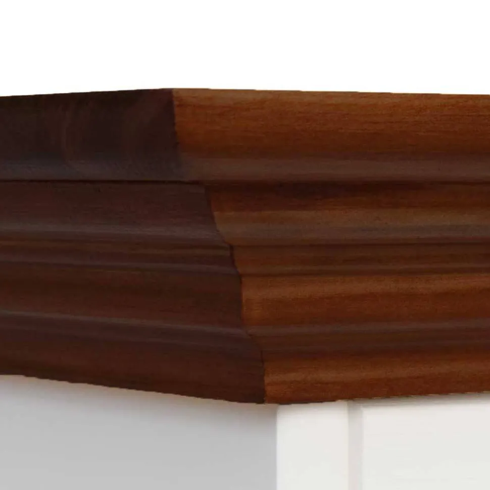 Landhaus Vitrine in Weiß mit Nussbaum Braun - Manipur