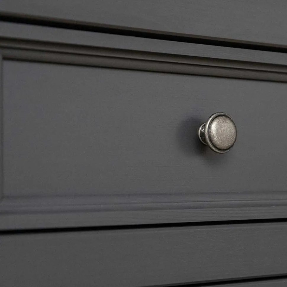 Landhaus Vitrinenschrank in Grau und Eiche - Witenga