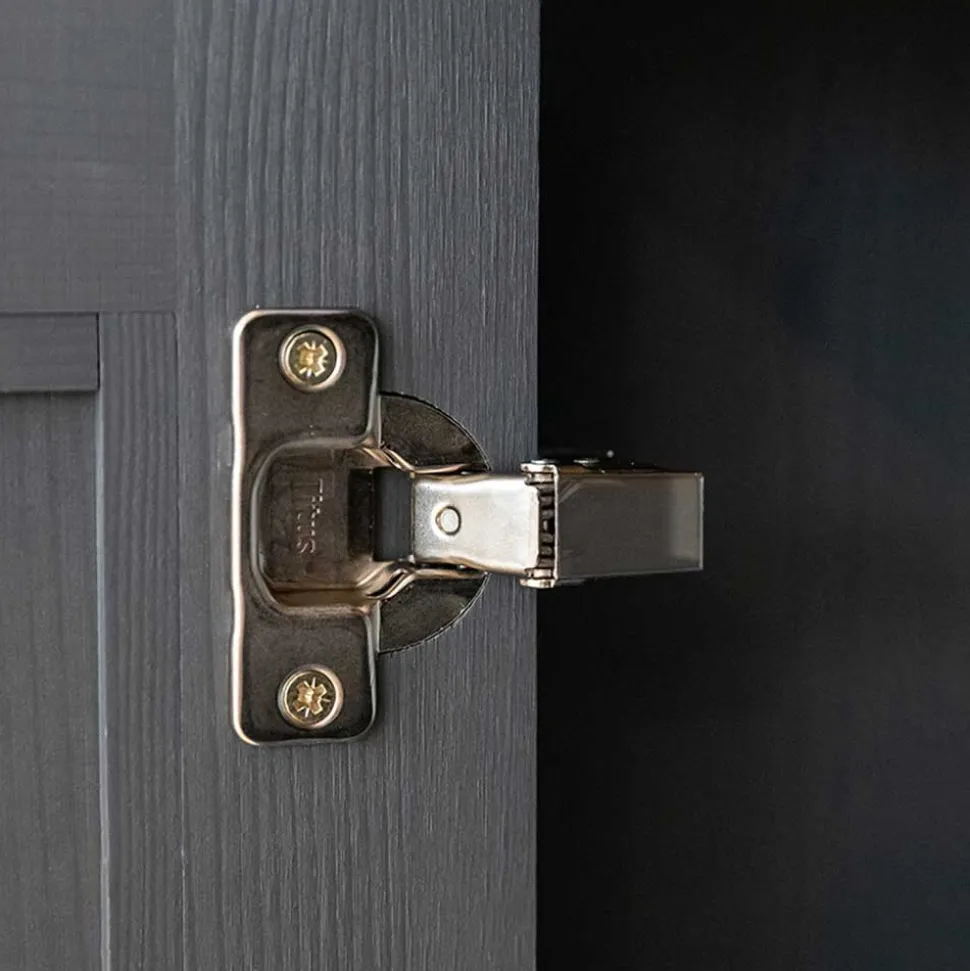 Landhaus Vitrinenschrank in Grau und Eiche - Witenga