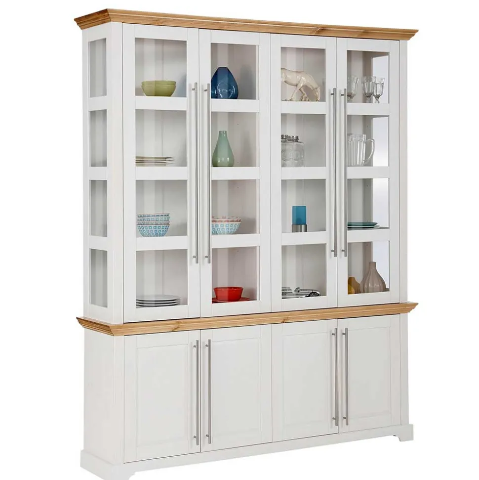 Landhaus Vitrinenschrank mit acht Türen - Eyzaco