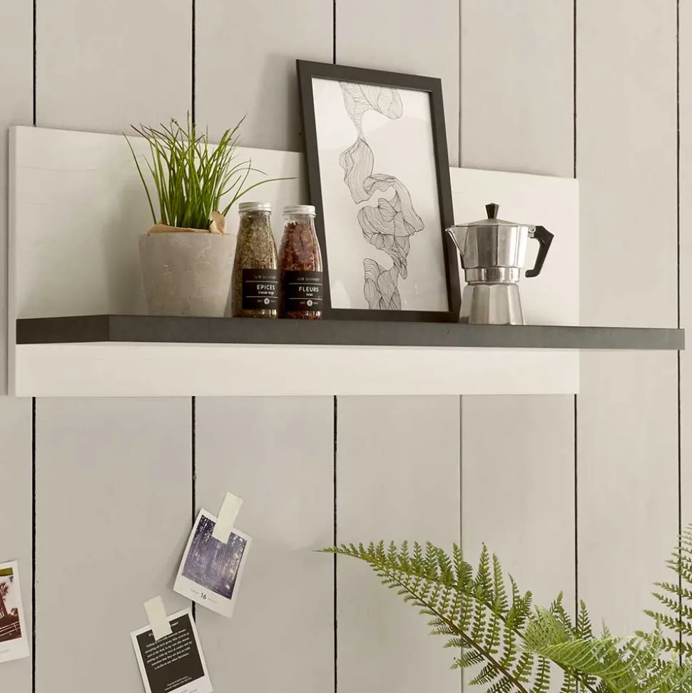 Landhaus Wandboard in Weiß & Anthrazit - Eture