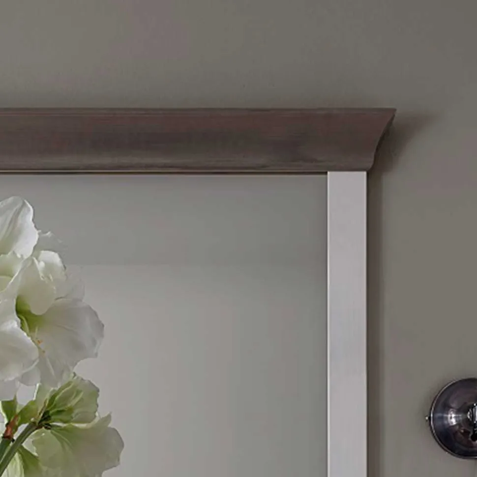 Landhaus Wandspiegel Charmes in Weiß Grau