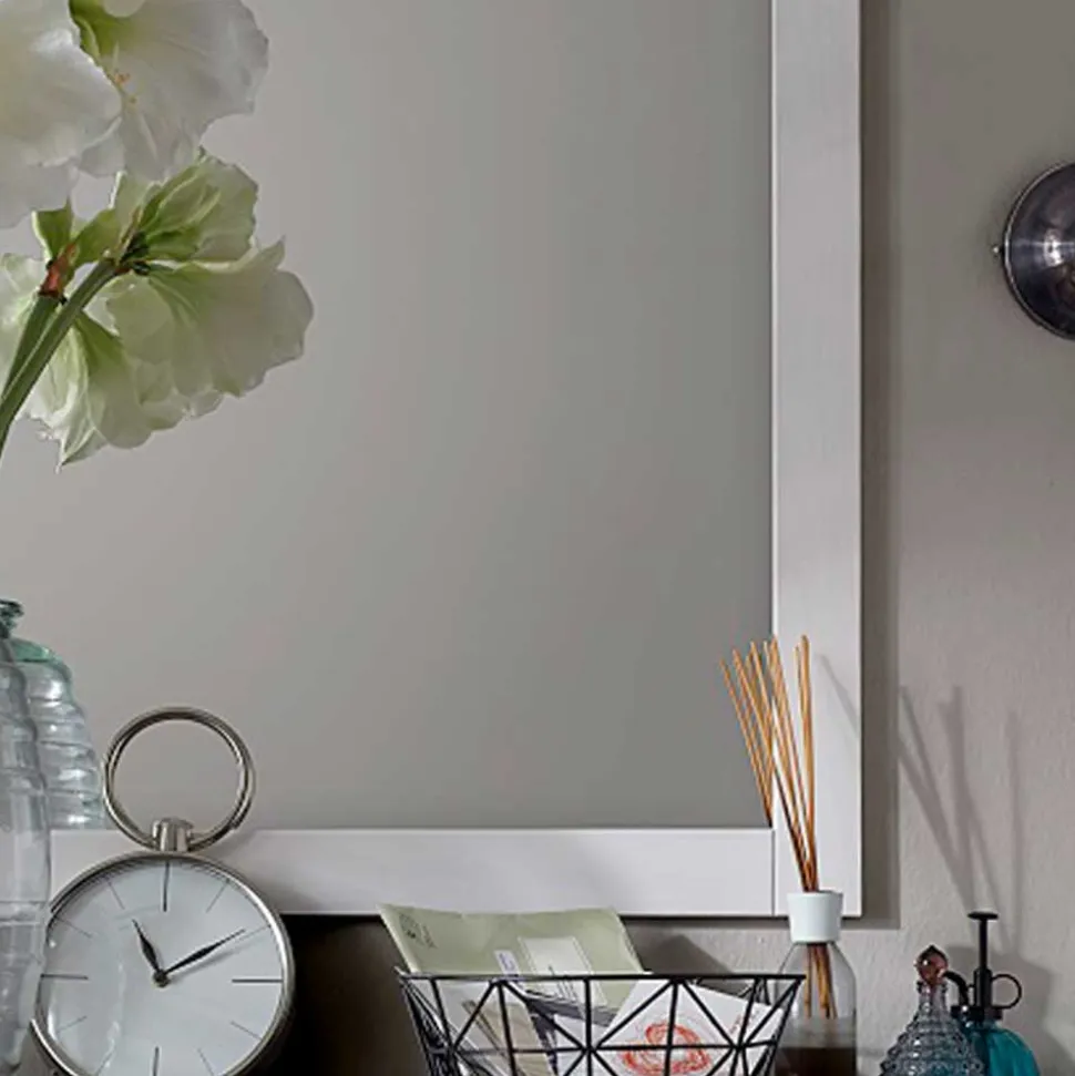 Landhaus Wandspiegel Charmes in Weiß Grau