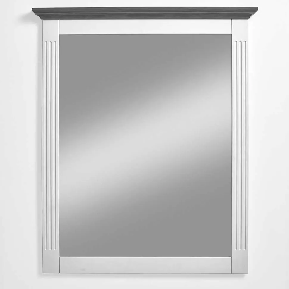 Landhaus Wandspiegel in Weiß & Grau - Caneon