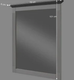 Landhaus Wandspiegel in Weiß & Grau - Caneon