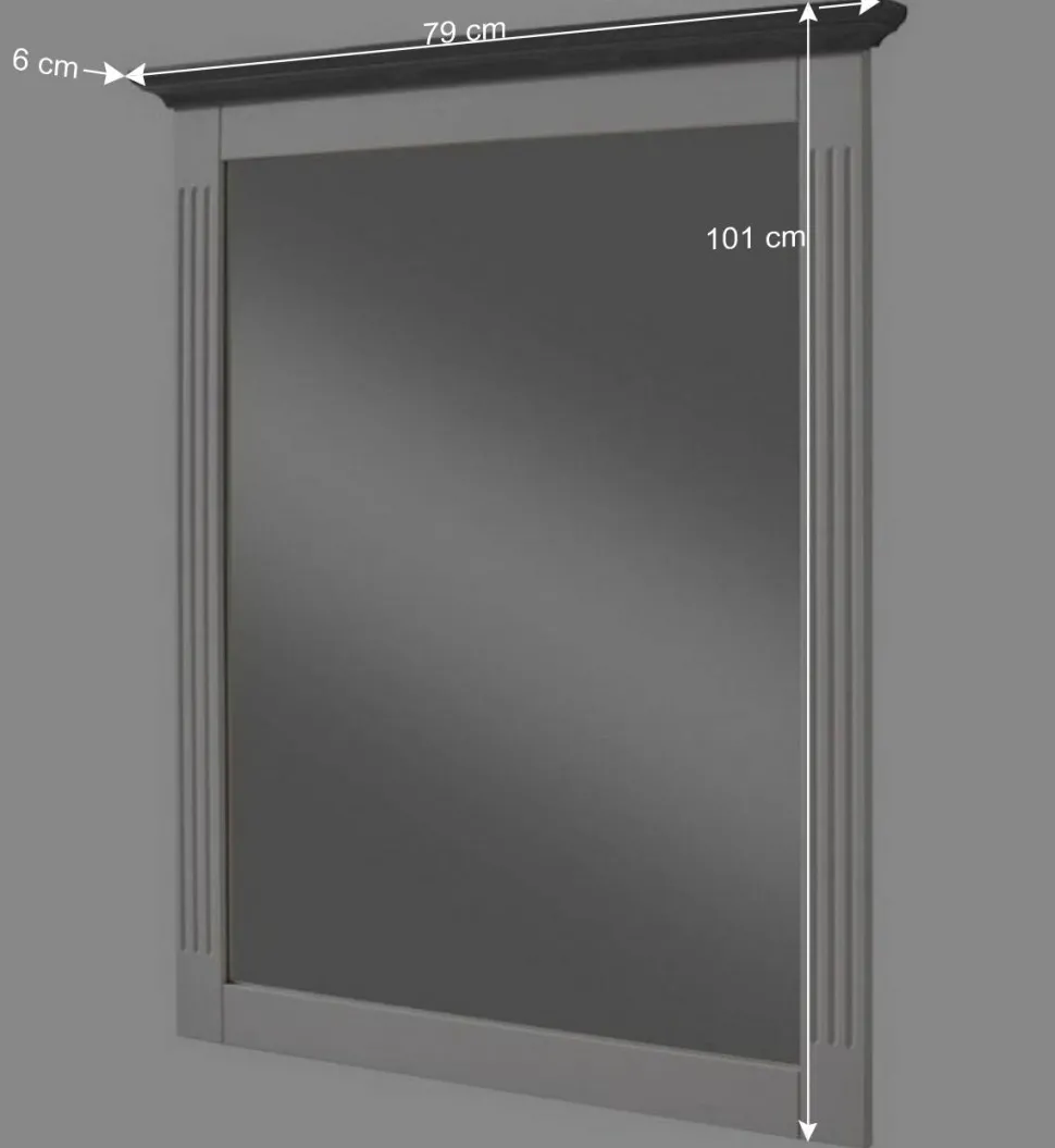 Landhaus Wandspiegel in Weiß & Grau - Caneon