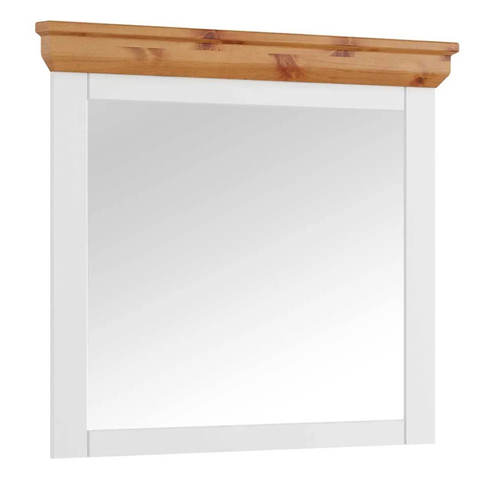 Landhaus Wandspiegel mit Kiefernholz Rahmen - Saluts