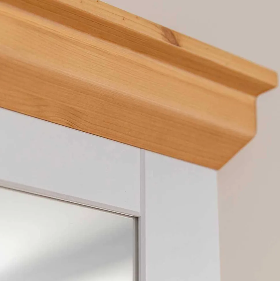 Landhaus Wandspiegel mit Kiefernholz Rahmen - Saluts