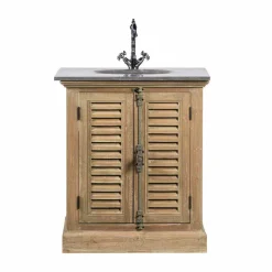 Landhaus Waschtisch mit Becken & Steinplatte Harrosands & Kiefer Antik teilmassiv