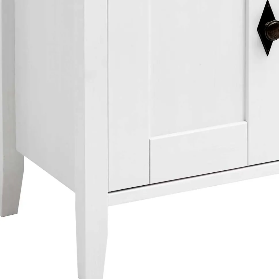 Landhaus Waschtischunterschrank in Weiß & Grau - Mirandesca