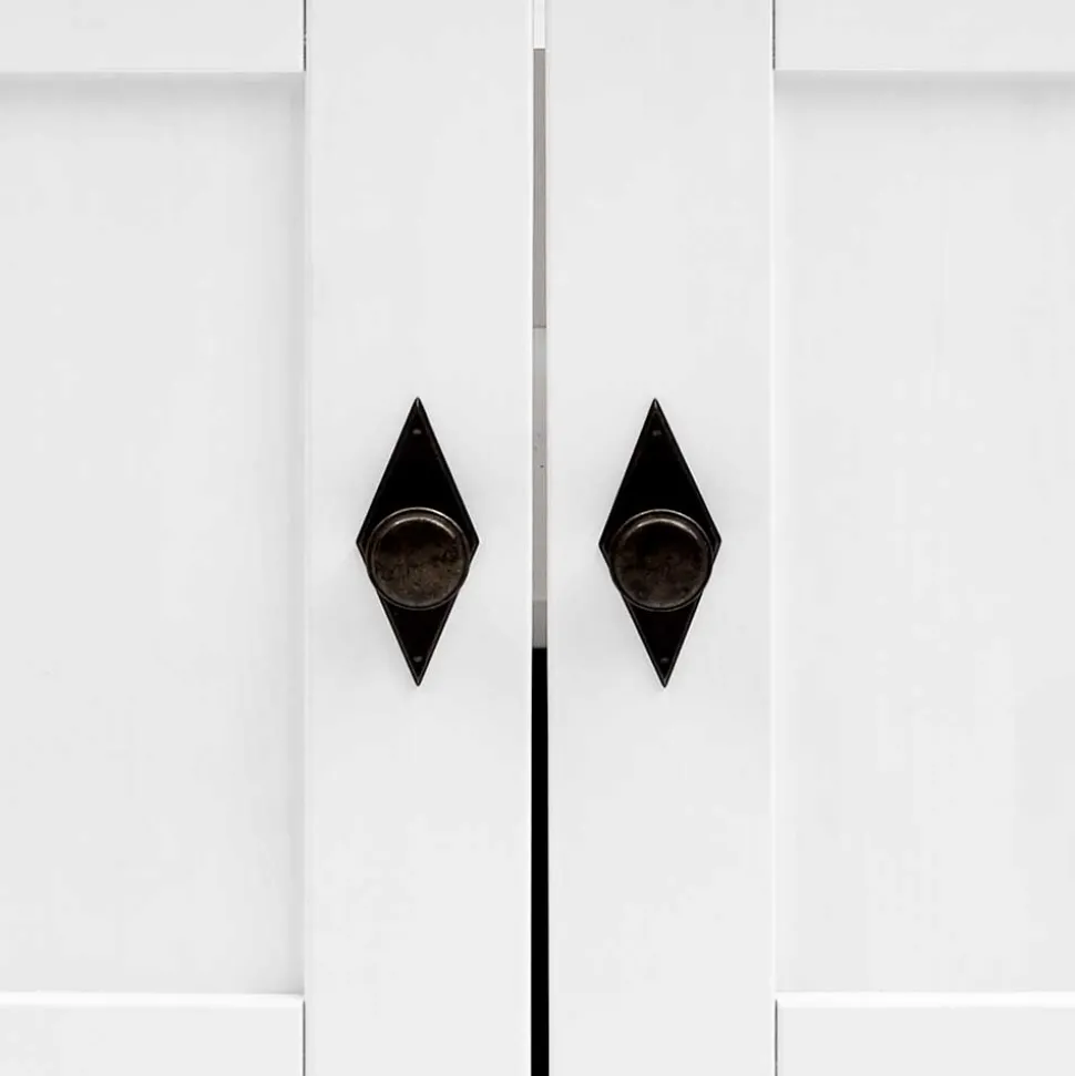 Landhaus Waschtischunterschrank in Weiß & Grau - Mirandesca