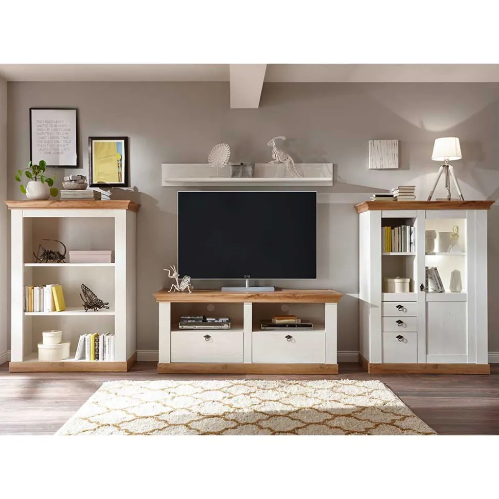 Landhaus Wohnkombination mit TV Board - Diatara (vierteilig)