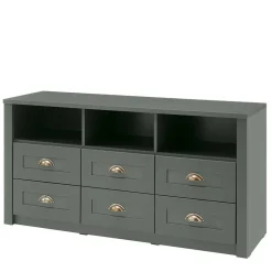 Landhaus Wohnwand in Dunkelgrün - Niestov (vierteilig)